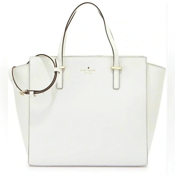 KATE SPADE Bright White Large Saffiano Leather Satchel - Picture 1 of 16